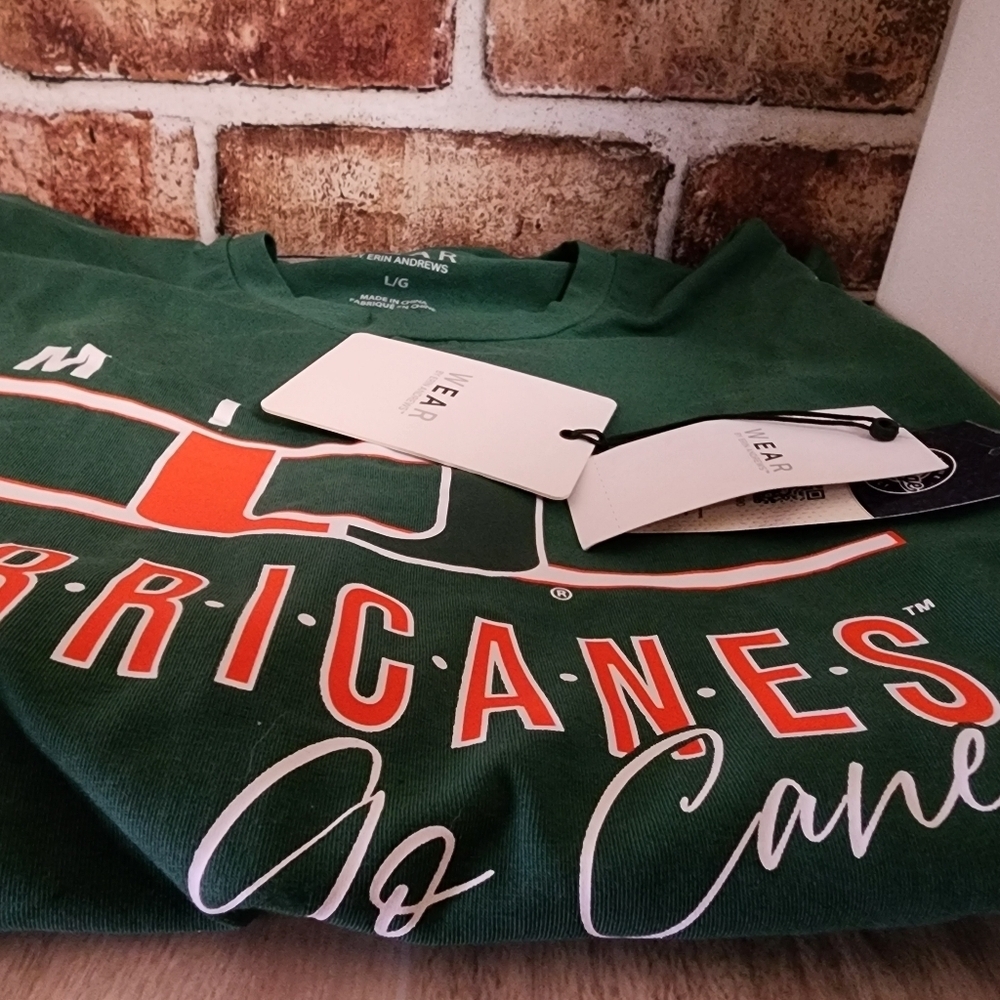 Miami Univeristy Hurricanes Long Sleeve Shirt Women's Large Wear by Erin Andrews - Picture 7 of 9